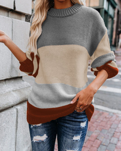 Patchwork Knit Sweater