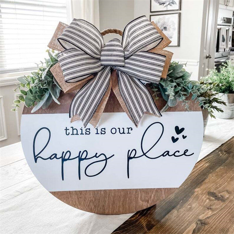 Happy Wreath - This Is My/Our Happy Place Wreath