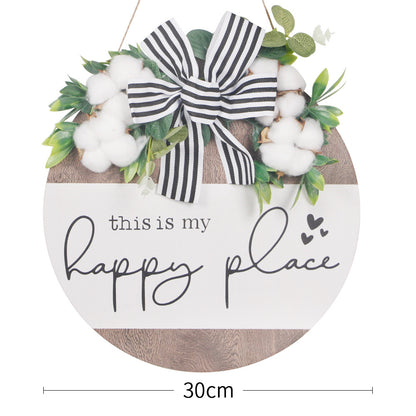 Happy Wreath - This Is My/Our Happy Place Wreath