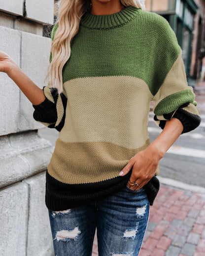 Patchwork Knit Sweater