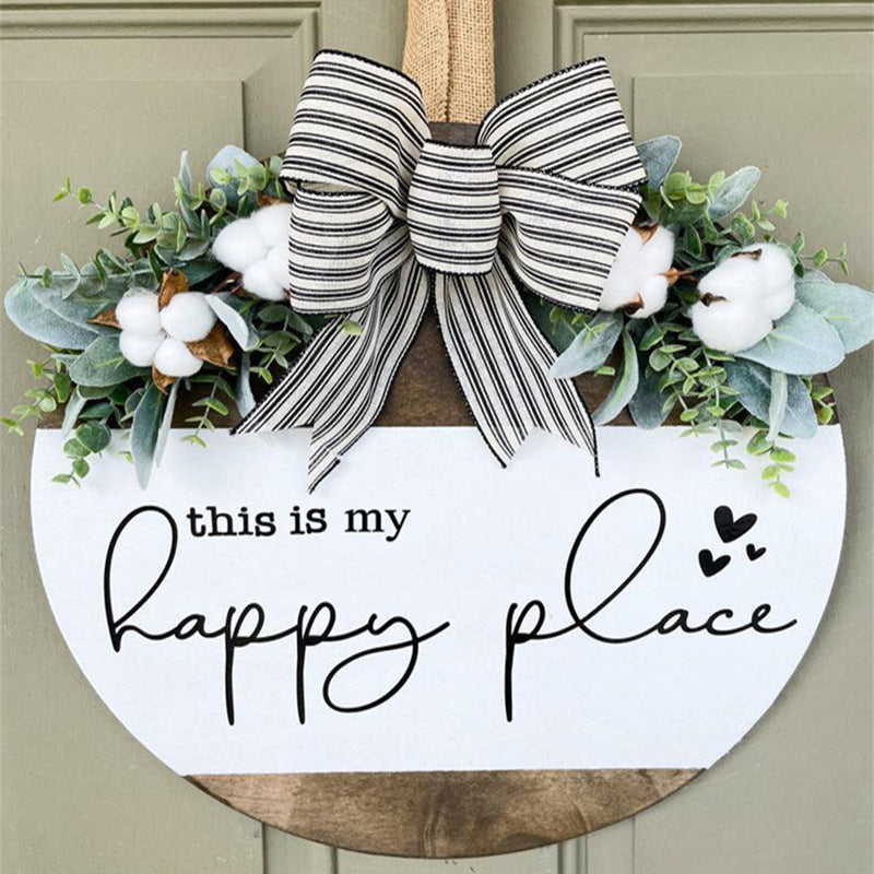 Happy Wreath - This Is My/Our Happy Place Wreath